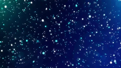 Abstract falling white dots on deep blue background. Glowing particle animation Stock Footage 313556100