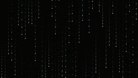 Abstract falling white lines on black screen for glitch technology background Stock Footage 341056850