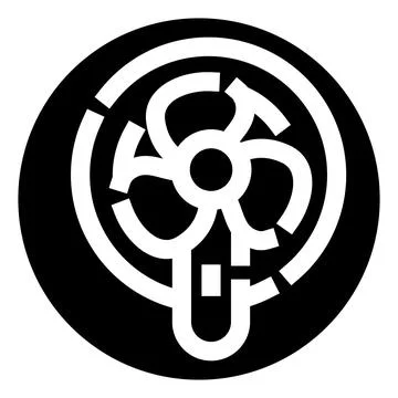 Abstract fan icon with radiating circle elements Stock Illustration