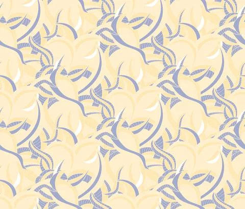 Abstract fancy seamless pattern with various curvers Stock Illustration