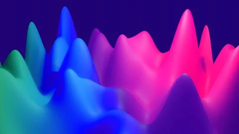 Abstract fantastic background, liquid gradient of paint with internal glow forms Ilustración de archivo