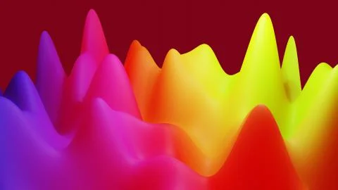 Abstract fantastic background, liquid gradient of paint with internal glow forms Ilustración de archivo