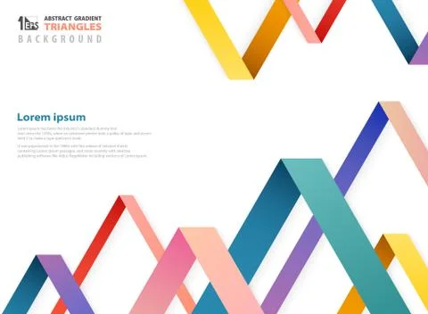 Abstract fantasy gradient color of overlapping triangles shape pattern. Stock Illustration