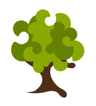 Abstract fantasy green tree vector illustration Stock Illustration