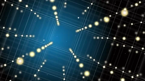 Abstract fantasy grid motion background. Depth of field settings Stock Footage 65442693
