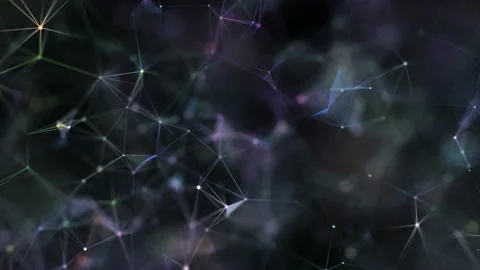 Abstract fantasy motion background with pulsating light nodes and organic plexus Stock Footage 114749392