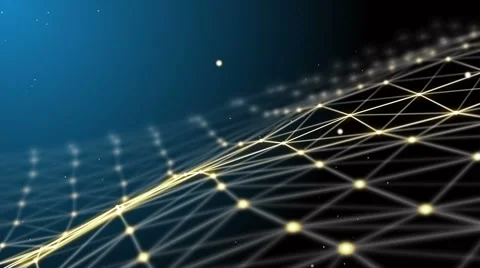 Abstract fantasy network strings motion background. Depth of field settings Stock Footage 65442763