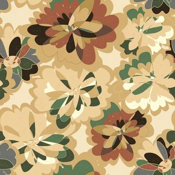 Abstract fantasy psychedelic flowers vector seamless pattern wallpaper backgr Stock Illustration