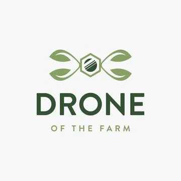 Abstract farm drone logo vector icon on white background, agriculture logo Stock Illustration