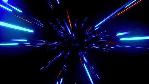 Abstract Fast Blue and Red Light Speed Lines Tunnel Motion Background Loop 4k Stock-Footage 319029401