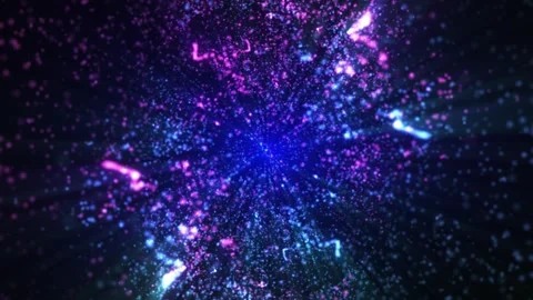 Abstract fast flying particles of dust and light. Magic background of bright Stock Footage 299727823