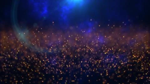 Abstract fast moving yellow particles and energy magical dots with glow and.. Stock Illustration
