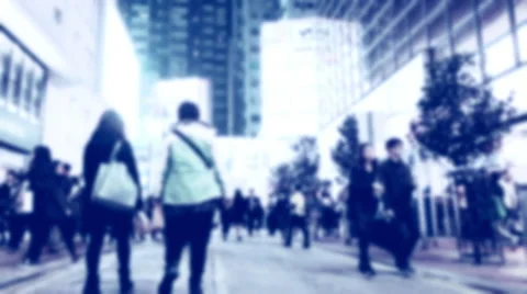 Abstract fast speed video of crowded night city. Hong Kong night life  Video stock 59799182