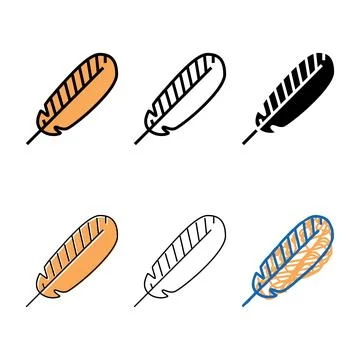 Abstract feather soft fluffy color icon vector styles Stock Illustration