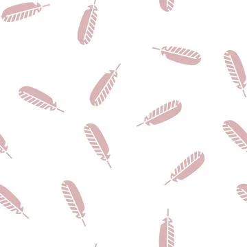 Abstract feather soft fluffy glyph seamless pattern Stock Illustration