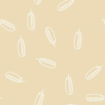 Abstract feather soft fluffy line seamless pattern Stock Illustration