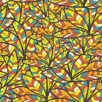 Abstract feathers. bright seamless texture Stock Illustration