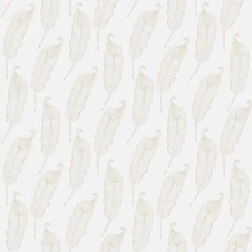 Abstract feathers on a light background Seamless pattern with abstract fea... Stock Photos