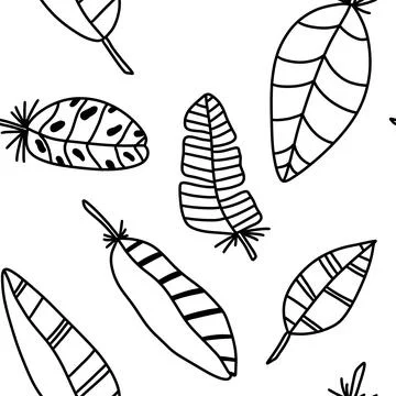 Abstract feathers seamless pattern for wrapping paper and fabrics and linens Stock Illustration