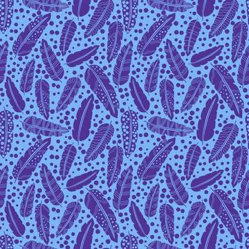 Abstract feathers seamless pattern for wrapping paper and fabrics and linens Stock Illustration