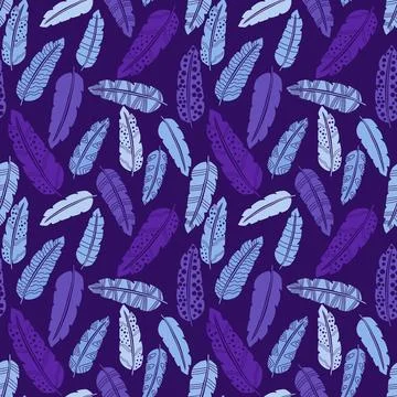 Abstract feathers seamless pattern for wrapping paper and fabrics and linens Stock Illustration