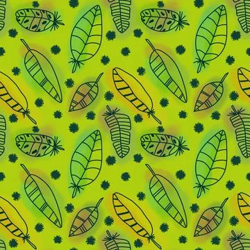 Abstract feathers seamless pattern for wrapping paper and fabrics and linens Stock Illustration