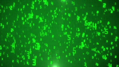 Abstract Featuring a Particle Rain of Binary Numbers Falling  Effect Background Video stock 77092479
