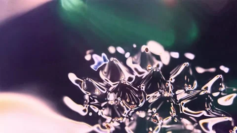 Abstract Ferrofluid Magnetic Liquid Spikes Video stock 334985733