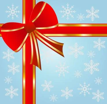 Abstract festive background  with a red bow and  mestome for text Stock Illustration