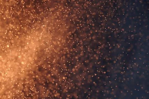 Abstract festive background with selective focus. Bright yellow particles, black Stock-Illustration