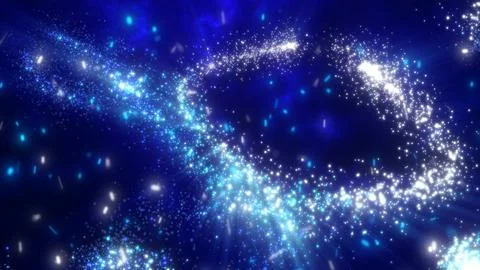 Abstract festive bright background from blue fireworks lines and rays of sa.. Illustrazione stock