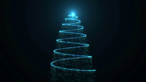 Abstract Festive christmas tree made of light blue Video stock 79697886