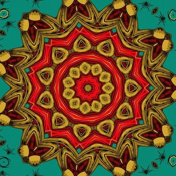 Abstract festive colorful mandala vector ethnic tribal pattern Stock Illustration