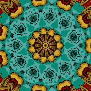 Abstract festive colorful mandala vector ethnic tribal pattern Stock Illustration