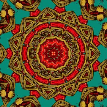 Abstract festive colorful mandala vector ethnic tribal pattern Stock Illustration