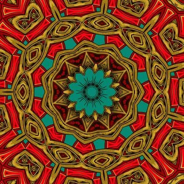 Abstract festive colorful mandala vector ethnic tribal pattern Stock Illustration