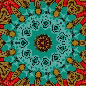 Abstract festive colorful mandala vector ethnic tribal pattern Stock Illustration