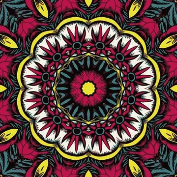 Abstract festive colorful mandala vector ethnic tribal pattern Stock Illustration