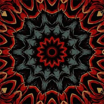 Abstract festive colorful mandala vector ethnic tribal pattern Stock Illustration