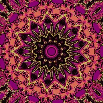 Abstract festive colorful mandala vector ethnic tribal pattern Stock Illustration