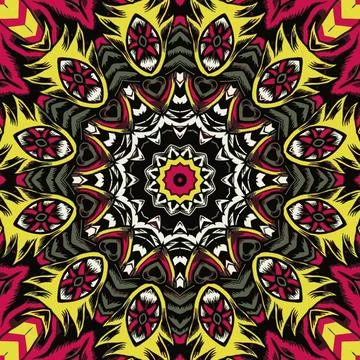 Abstract festive colorful mandala vector ethnic tribal pattern Stock Illustration