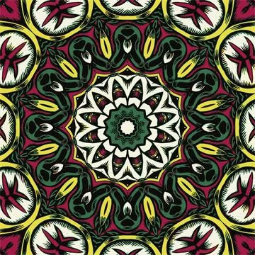 Abstract festive colorful mandala vector ethnic tribal pattern Stock Illustration
