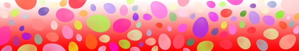 Abstract festive easter panorama background. colorful multicolored eggs on a  Stock Illustration