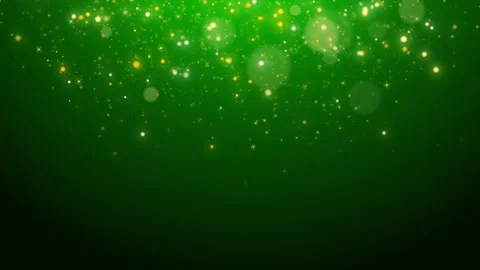 Abstract festive green background with bright shining particles sparks and dust. Video stock 255713054