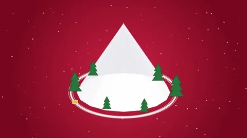 Abstract Festive Holiday Low Poly Mountain Wonderland Loop Seamless... Video stock 347770040