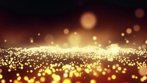Abstract festive motion background with shining gold particles Illustrazione stock