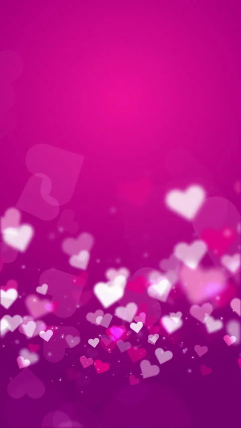 Abstract festive pink background with shapes of love hearts in the middle. Stock Footage 301055451