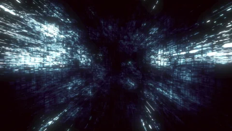 Abstract Festive Silver Digital Block Space VJ Loop 스톡 동영상 132142967