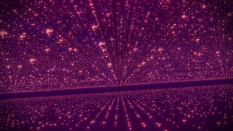 Abstract festive stylish space background of animated orange particles in the Stock Footage 258372196