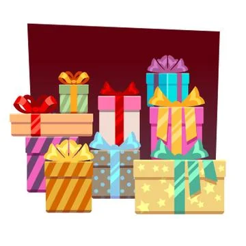 Abstract festive vector background with gift boxes Stock Illustration